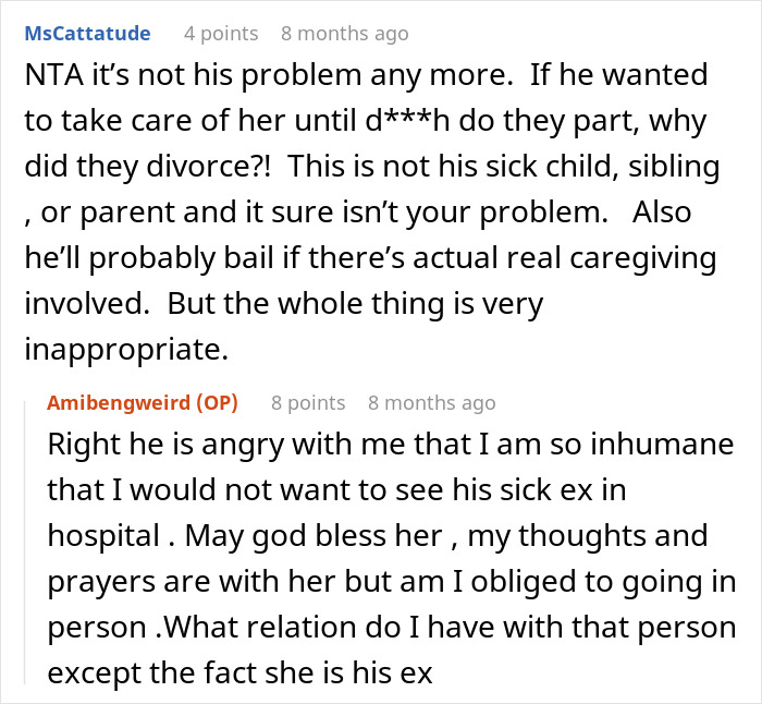 Husband Drops Everything To Help His Sick Ex Wife, Doesn’t Care What His Current Wife Thinks Husband Drops Everything To Help His Sick Ex Wife, Doesn’t Care What His Current Wife Thinks