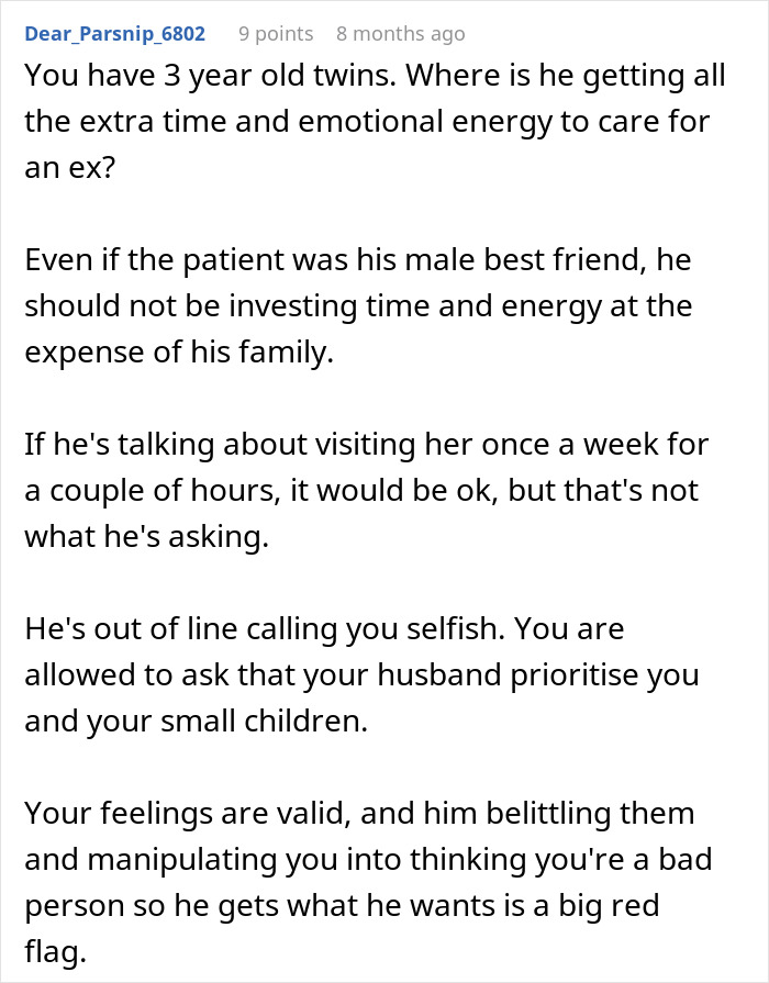Husband Drops Everything To Help His Sick Ex Wife, Doesn’t Care What His Current Wife Thinks Husband Drops Everything To Help His Sick Ex Wife, Doesn’t Care What His Current Wife Thinks