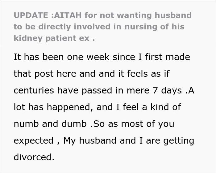 Husband Drops Everything To Help His Sick Ex Wife, Doesn’t Care What His Current Wife Thinks Husband Drops Everything To Help His Sick Ex Wife, Doesn’t Care What His Current Wife Thinks