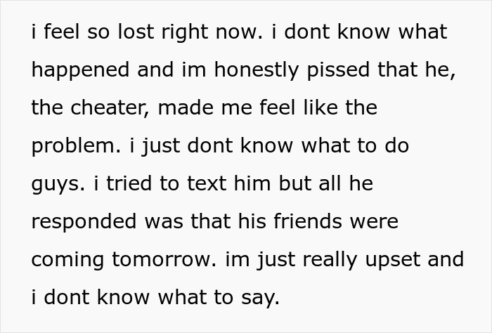 Woman Comes Online To Complain About Her Cheating Ex, But Then He Writes His Own Take On The Same Account Woman Comes Online To Complain About Her Cheating Ex, But Then He Writes His Own Take On The Same Account