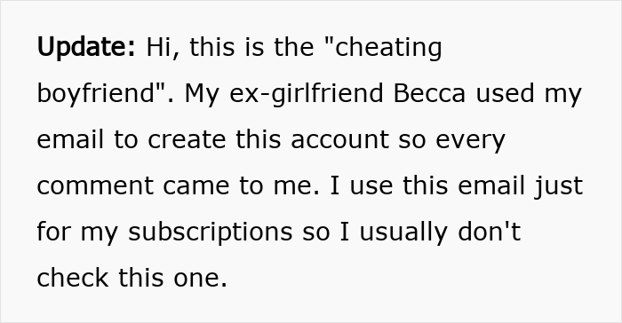 Woman Comes Online To Complain About Her Cheating Ex, But Then He Writes His Own Take On The Same Account Woman Comes Online To Complain About Her Cheating Ex, But Then He Writes His Own Take On The Same Account