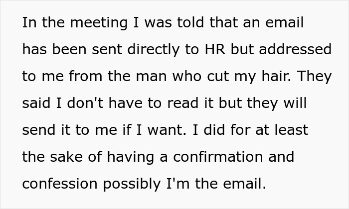 Woman’s Creepy Coworker Cut Off Her Hair After Months Of Weird Comment, Blames It On “Intrusive Thought” Woman’s Creepy Coworker Cut Off Her Hair After Months Of Weird Comment, Blames It On “Intrusive Thought”