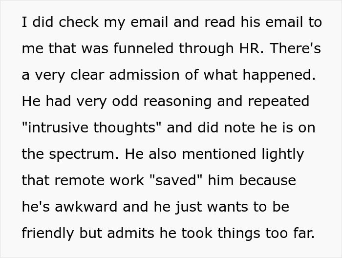 Woman’s Creepy Coworker Cut Off Her Hair After Months Of Weird Comment, Blames It On “Intrusive Thought” Woman’s Creepy Coworker Cut Off Her Hair After Months Of Weird Comment, Blames It On “Intrusive Thought”