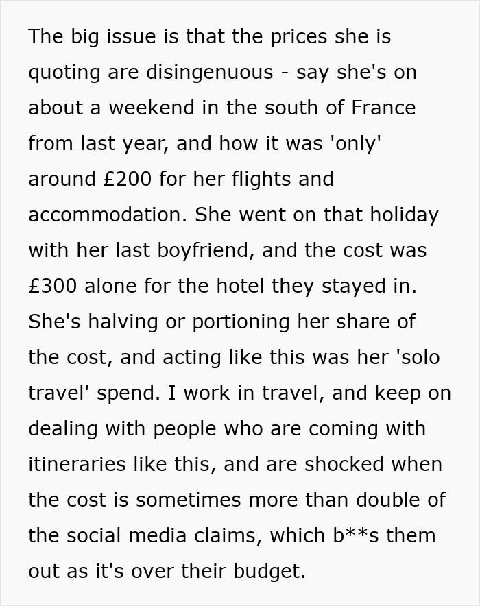 Friend Calls Out Travel Influencer For Lying About Solo Trips And Budget, Gets Blocked By Her