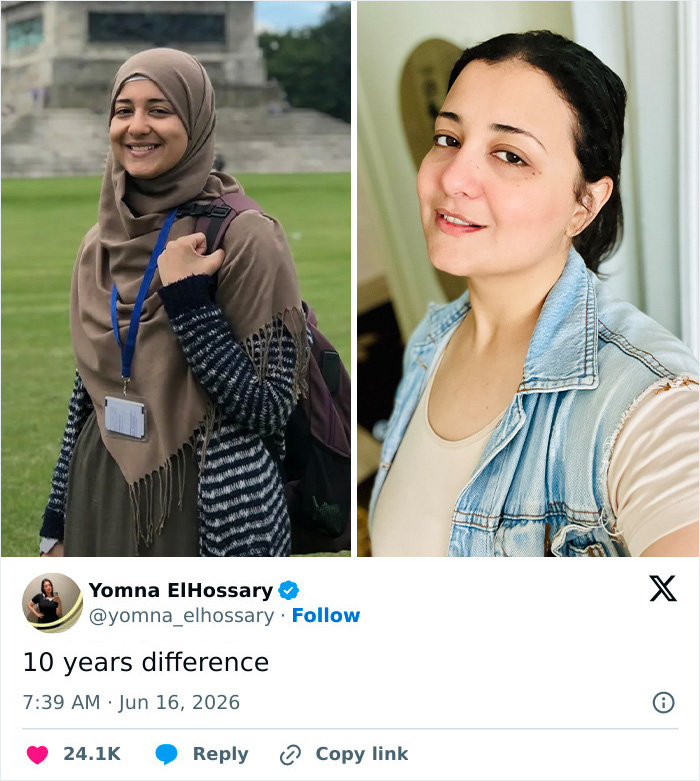 15 Powerful Side-By-Sides Women Shared About Letting Go Of The Hijab 15 Powerful Side-By-Sides Women Shared About Letting Go Of The Hijab