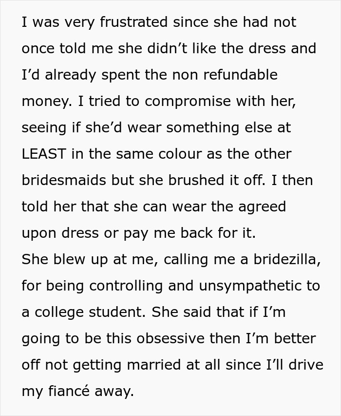 Bride Shocked When MOH Replaces The Dress That She Bought, And The Reason Ends Their Friendship Bride Shocked When MOH Replaces The Dress That She Bought, And The Reason Ends Their Friendship