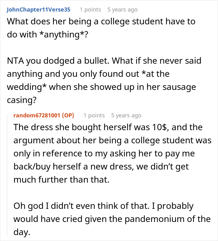 Bride Shocked When MOH Replaces The Dress That She Bought, And The Reason Ends Their Friendship Bride Shocked When MOH Replaces The Dress That She Bought, And The Reason Ends Their Friendship