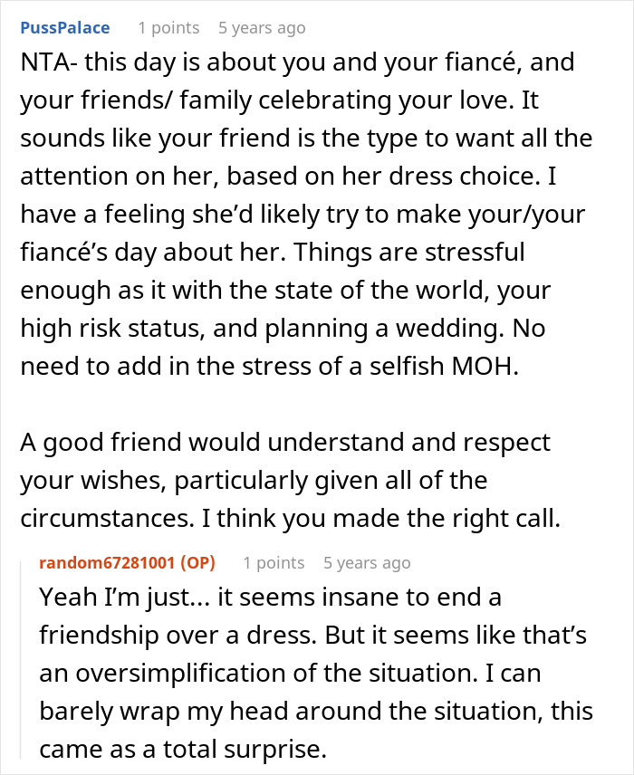 Bride Shocked When MOH Replaces The Dress That She Bought, And The Reason Ends Their Friendship Bride Shocked When MOH Replaces The Dress That She Bought, And The Reason Ends Their Friendship