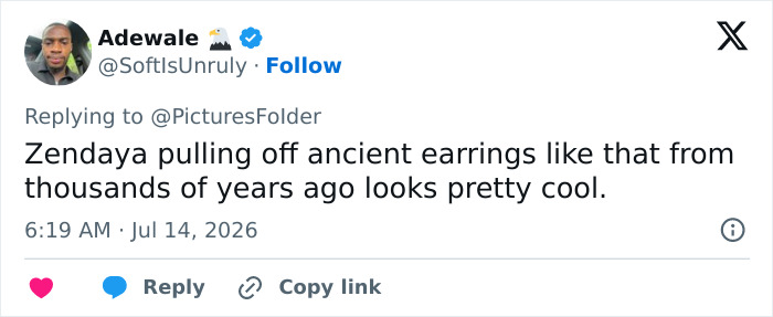 “They Look Like Tinfoil”: Zendaya Sparks Controversy Over Wearing 3,000-Year-Old Earrings To Promote The Odyssey “They Look Like Tinfoil”: Zendaya Sparks Controversy Over Wearing 3,000-Year-Old Earrings To Promote The Odyssey