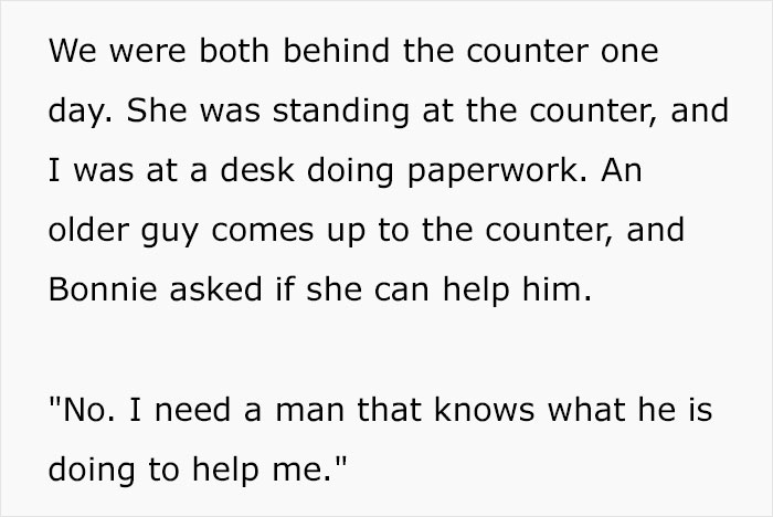 Customer Demands Help From A Man, Leaves Woman Rolling Her Eyes Customer Demands Help From A Man, Leaves Woman Rolling Her Eyes
