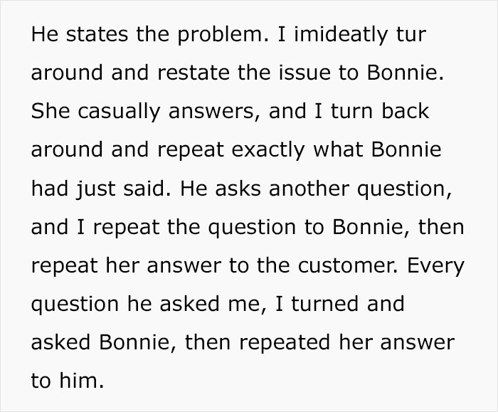 Customer Demands Help From A Man, Leaves Woman Rolling Her Eyes Customer Demands Help From A Man, Leaves Woman Rolling Her Eyes