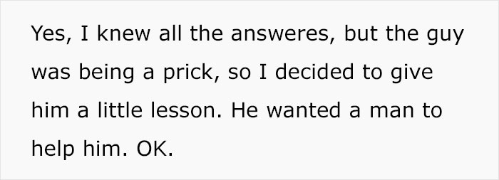 Customer Demands Help From A Man, Leaves Woman Rolling Her Eyes Customer Demands Help From A Man, Leaves Woman Rolling Her Eyes