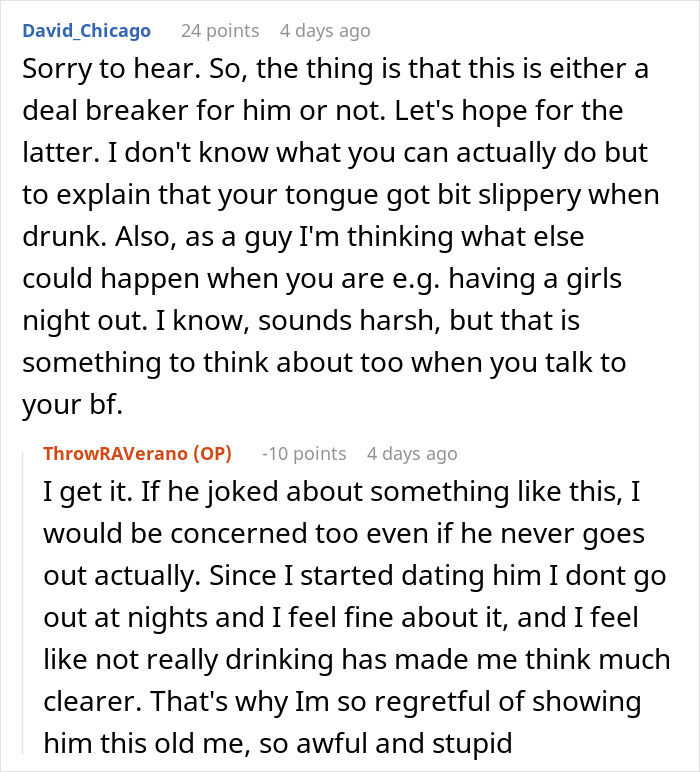 Woman’s Drunk Comment Leaves Her Panicking After Coworker Tells Her Boyfriend Woman’s Drunk Comment Leaves Her Panicking After Coworker Tells Her Boyfriend