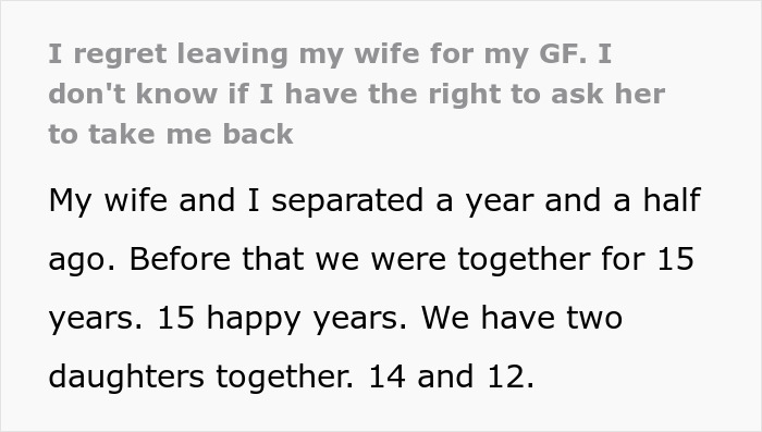 Husband Left His “Boring” Wife For Someone More Exciting, Years Later He’s Still Thinking About Her Face Husband Left His “Boring” Wife For Someone More Exciting, Years Later He’s Still Thinking About Her Face