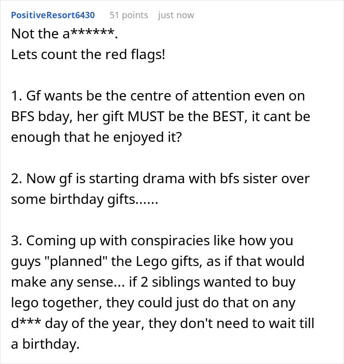 Woman Convinced Boyfriend’s Sister Is Trying To Outshine Her, Furious Over Her “Childish” Gift Woman Convinced Boyfriend’s Sister Is Trying To Outshine Her, Furious Over Her “Childish” Gift