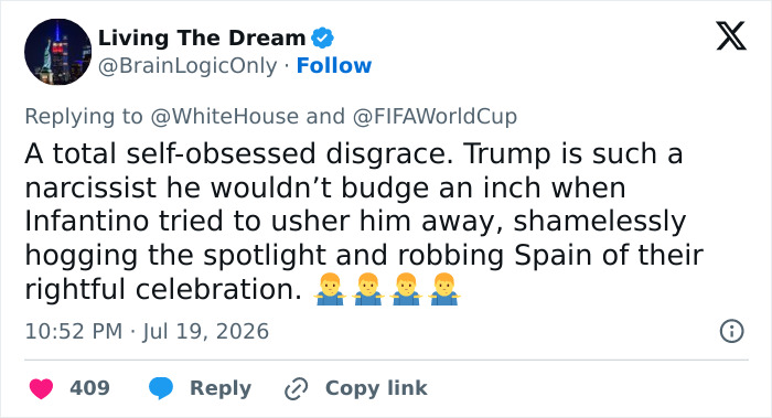 Donald Trump Viciously Booed At FIFA World Cup Final In New York Donald Trump Viciously Booed At FIFA World Cup Final In New York