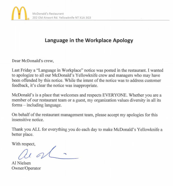 Simple McDonald’s Sign Sparks Nationwide Debate About Language And Culture Simple McDonald’s Sign Sparks Nationwide Debate About Language And Culture