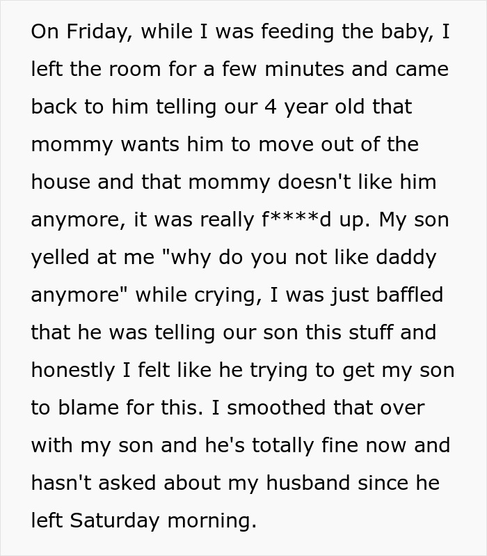 Guy Cheats On Pregnant Wife With Young Coworker, Uses 4YO To Manipulate Wife Into Forgiving Him Guy Cheats On Pregnant Wife With Young Coworker, Uses 4YO To Manipulate Wife Into Forgiving Him