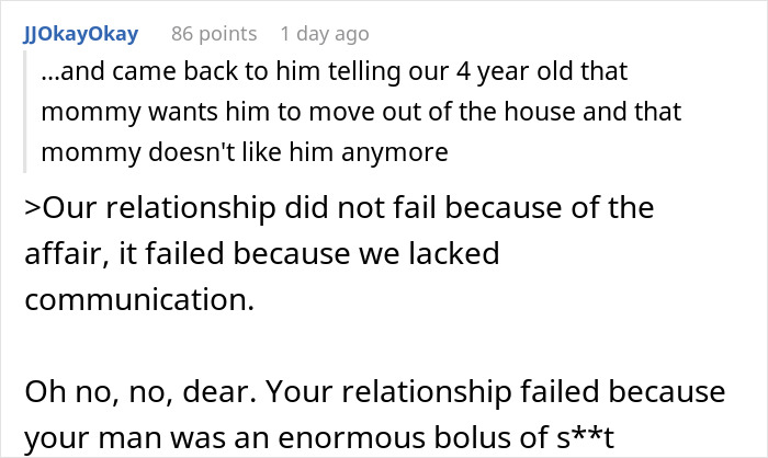 Guy Cheats On Pregnant Wife With Young Coworker, Uses 4YO To Manipulate Wife Into Forgiving Him Guy Cheats On Pregnant Wife With Young Coworker, Uses 4YO To Manipulate Wife Into Forgiving Him