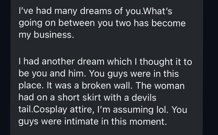 Woman Gets Super Weird Message About Her Boyfriend, Left Creeped Out And Confused Woman Gets Super Weird Message About Her Boyfriend, Left Creeped Out And Confused