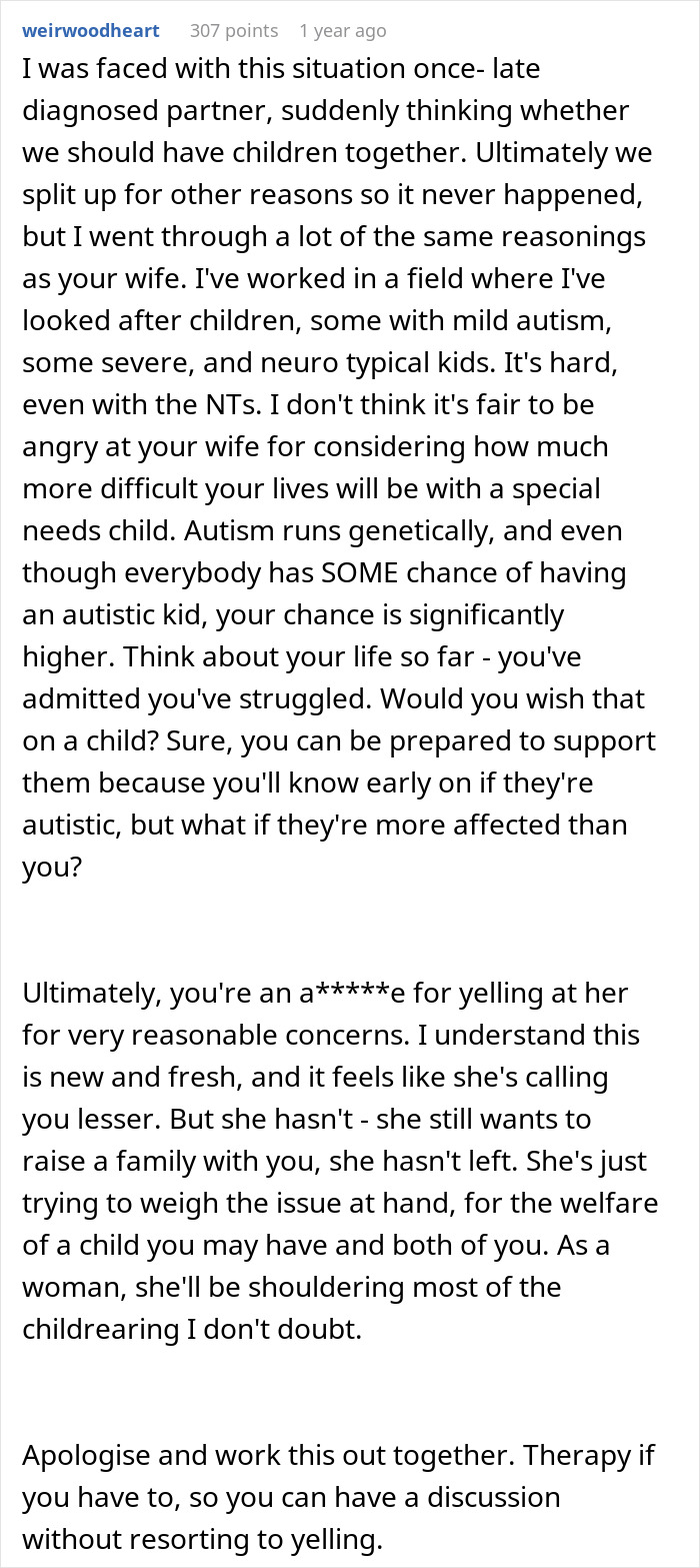 Guy Finally Gets Autism Diagnosis, Devastated When His Wife Changes Her Mind About Having Kids