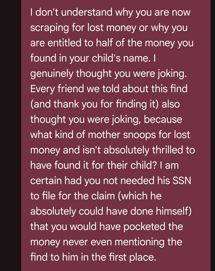 Mom Tracks Down Her Son’s Long-Lost $6K, Immediately Decides She&rsquo;s Entitled To A $3K Finder&rsquo;s Fee