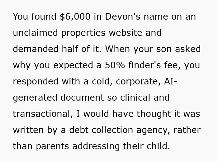 Mom Tracks Down Her Son’s Long-Lost $6K, Immediately Decides She&rsquo;s Entitled To A $3K Finder&rsquo;s Fee