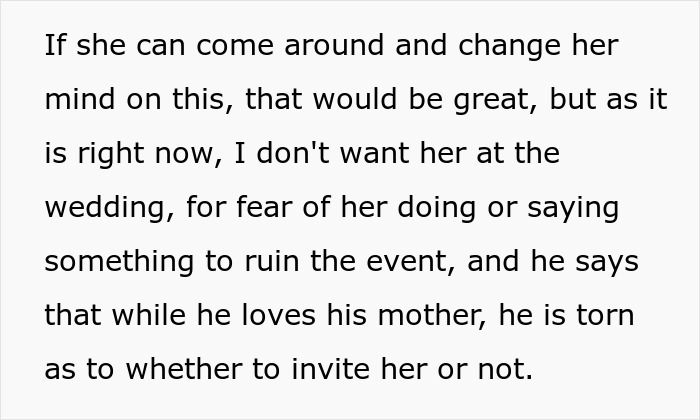 Future Mother-In-Law Calls Woman “Defective,” Then Tries To Stop Her Son From Marrying Her Future Mother-In-Law Calls Woman “Defective,” Then Tries To Stop Her Son From Marrying Her