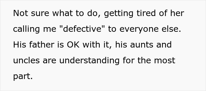 Future Mother-In-Law Calls Woman “Defective,” Then Tries To Stop Her Son From Marrying Her Future Mother-In-Law Calls Woman “Defective,” Then Tries To Stop Her Son From Marrying Her