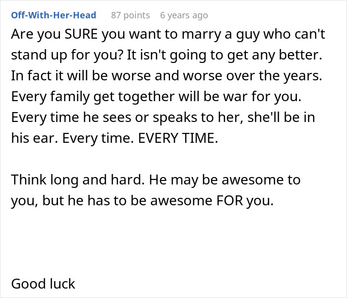 Future Mother-In-Law Calls Woman “Defective,” Then Tries To Stop Her Son From Marrying Her Future Mother-In-Law Calls Woman “Defective,” Then Tries To Stop Her Son From Marrying Her