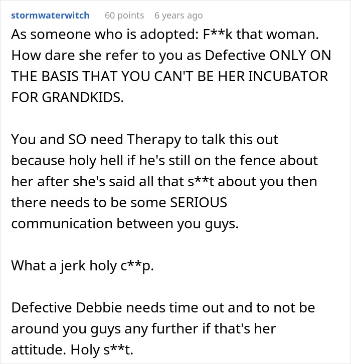 Future Mother-In-Law Calls Woman “Defective,” Then Tries To Stop Her Son From Marrying Her Future Mother-In-Law Calls Woman “Defective,” Then Tries To Stop Her Son From Marrying Her
