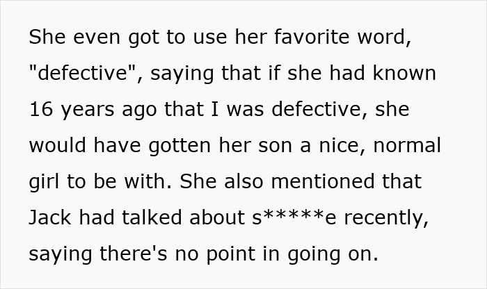 Future Mother-In-Law Calls Woman “Defective,” Then Tries To Stop Her Son From Marrying Her Future Mother-In-Law Calls Woman “Defective,” Then Tries To Stop Her Son From Marrying Her