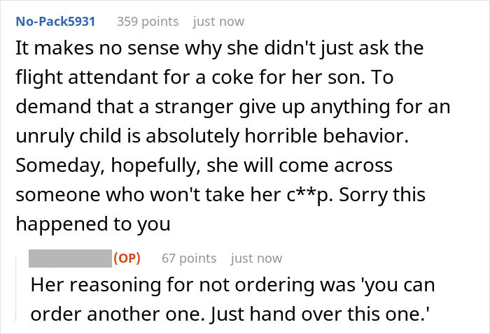 Entitled Mom Demands Plane Seatmate Hands Over Their Free Coke To Unruly Son, Gets A Reality Check Entitled Mom Demands Plane Seatmate Hands Over Their Free Coke To Unruly Son, Gets A Reality Check