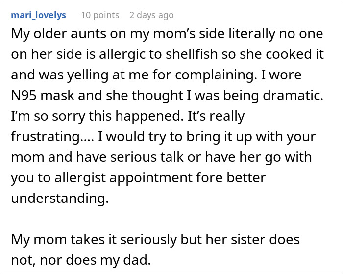 Family Doesn’t Care About Person’s Health, Says They’re Overreacting: “Within Minutes My Throat Started Closing” Family Doesn’t Care About Person’s Health, Says They’re Overreacting: “Within Minutes My Throat Started Closing”