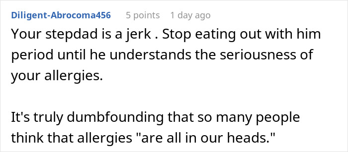 Family Doesn’t Care About Person’s Health, Says They’re Overreacting: “Within Minutes My Throat Started Closing” Family Doesn’t Care About Person’s Health, Says They’re Overreacting: “Within Minutes My Throat Started Closing”