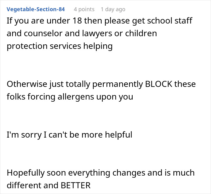 Family Doesn’t Care About Person’s Health, Says They’re Overreacting: “Within Minutes My Throat Started Closing” Family Doesn’t Care About Person’s Health, Says They’re Overreacting: “Within Minutes My Throat Started Closing”