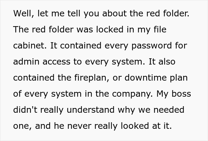 Greedy Bosses Secretly Plan To Fire Their Only IT Guy, Spend Months Recovering After He Quits Greedy Bosses Secretly Plan To Fire Their Only IT Guy, Spend Months Recovering After He Quits