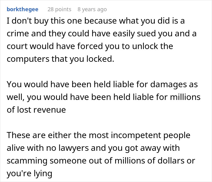 Greedy Bosses Secretly Plan To Fire Their Only IT Guy, Spend Months Recovering After He Quits Greedy Bosses Secretly Plan To Fire Their Only IT Guy, Spend Months Recovering After He Quits