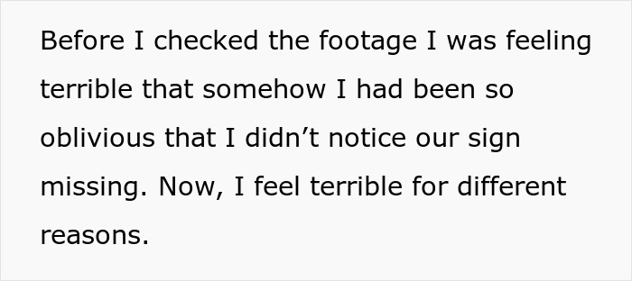 Guy Tells GF She Missed Missing Business Sign, She Finds Video Of Him Removing It Minutes Earlier Guy Tells GF She Missed Missing Business Sign, She Finds Video Of Him Removing It Minutes Earlier