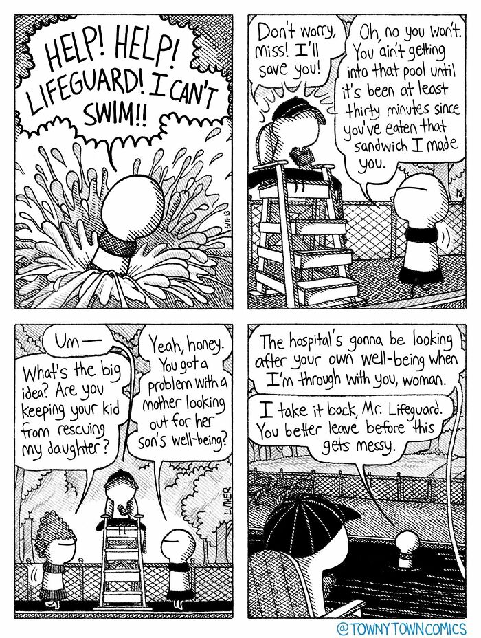 Everyday Life In The Us Midwest Gets Wonderfully Ridiculous In These 30 &ldquo;Towny Town Comics&rdquo;