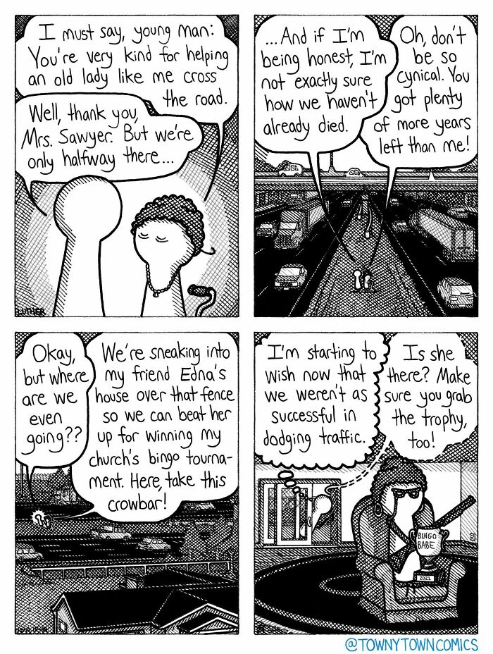 Everyday Life In The Us Midwest Gets Wonderfully Ridiculous In These 30 &ldquo;Towny Town Comics&rdquo;