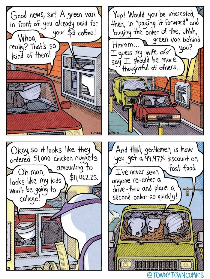 Everyday Life In The Us Midwest Gets Wonderfully Ridiculous In These 30 &ldquo;Towny Town Comics&rdquo;