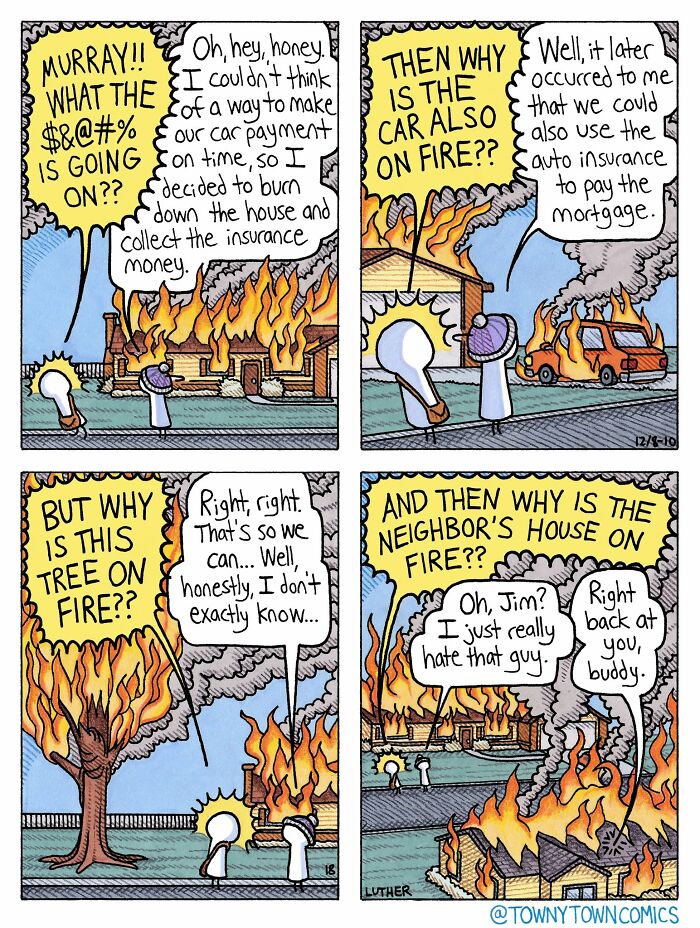 Everyday Life In The Us Midwest Gets Wonderfully Ridiculous In These 30 &ldquo;Towny Town Comics&rdquo;