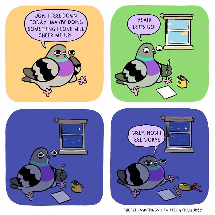 50 New Comics About A Pigeon Going Through Life And Mental Health Struggles By Chuck Mullin 50 New Comics About A Pigeon Going Through Life And Mental Health Struggles By Chuck Mullin