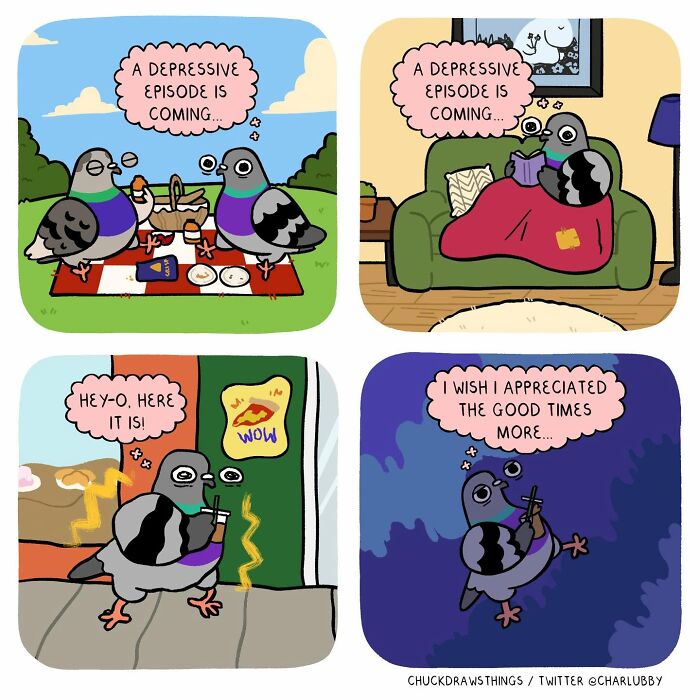 50 New Comics About A Pigeon Going Through Life And Mental Health Struggles By Chuck Mullin 50 New Comics About A Pigeon Going Through Life And Mental Health Struggles By Chuck Mullin