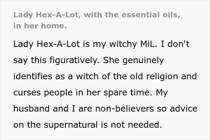 Crazy MIL Has Been Witching Around And Couldn’t Survive Her Most Recent Potion Crazy MIL Has Been Witching Around And Couldn’t Survive Her Most Recent Potion