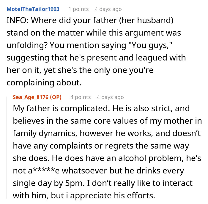 SAHM Tries To Live Through 18YO Daughter After Giving Up Her Career, Teen Finally Pushes Back SAHM Tries To Live Through 18YO Daughter After Giving Up Her Career, Teen Finally Pushes Back