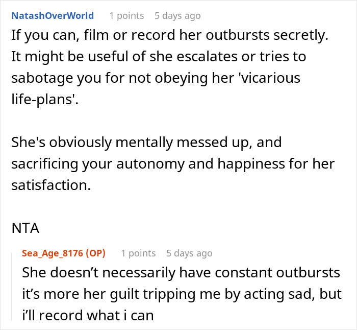 SAHM Tries To Live Through 18YO Daughter After Giving Up Her Career, Teen Finally Pushes Back SAHM Tries To Live Through 18YO Daughter After Giving Up Her Career, Teen Finally Pushes Back