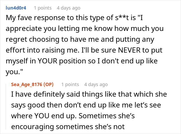 SAHM Tries To Live Through 18YO Daughter After Giving Up Her Career, Teen Finally Pushes Back SAHM Tries To Live Through 18YO Daughter After Giving Up Her Career, Teen Finally Pushes Back