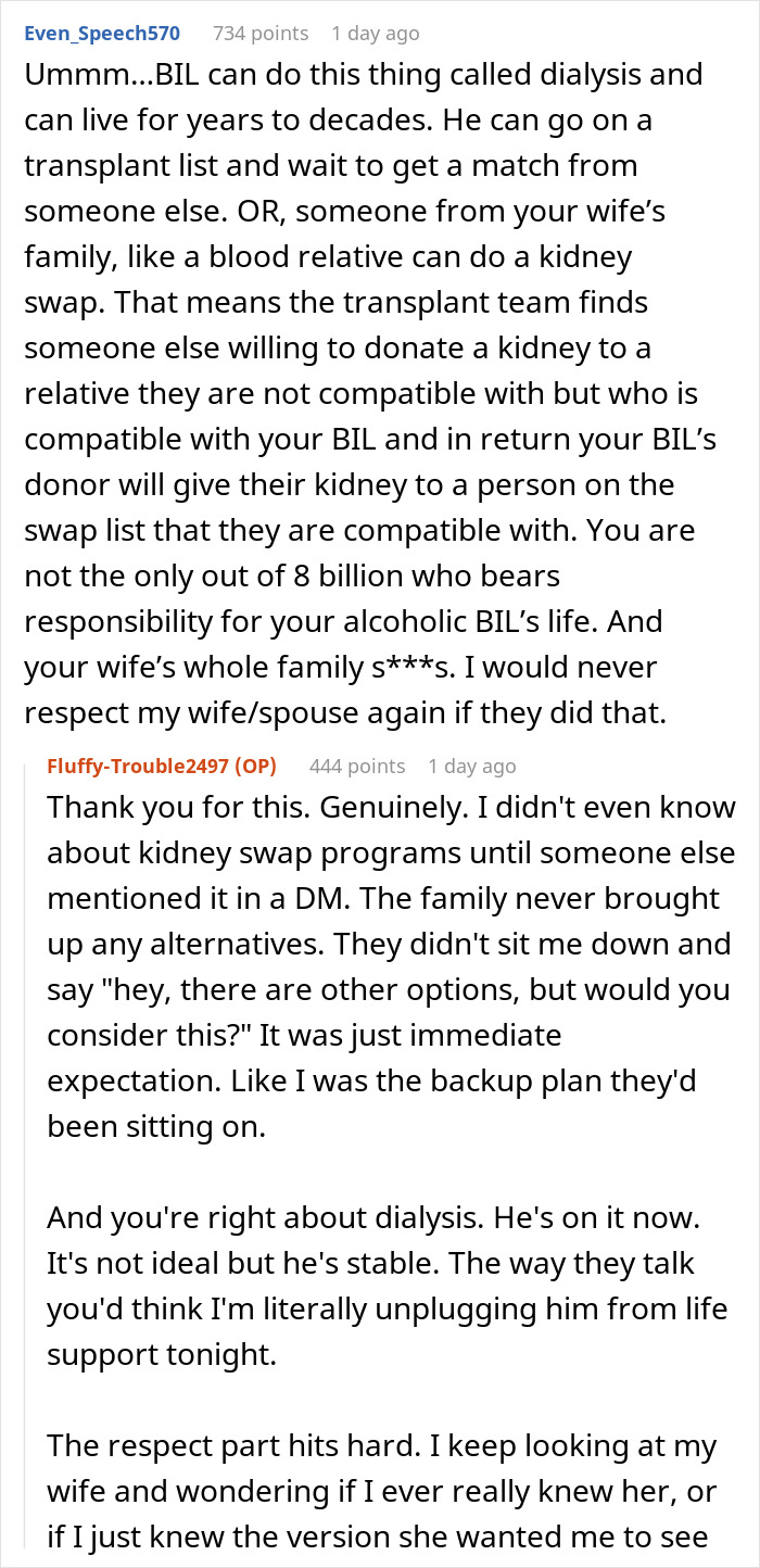 Man Says Yes To Donating A Kidney To BIL, Changes His Mind After Hearing He Drank His Last One Away